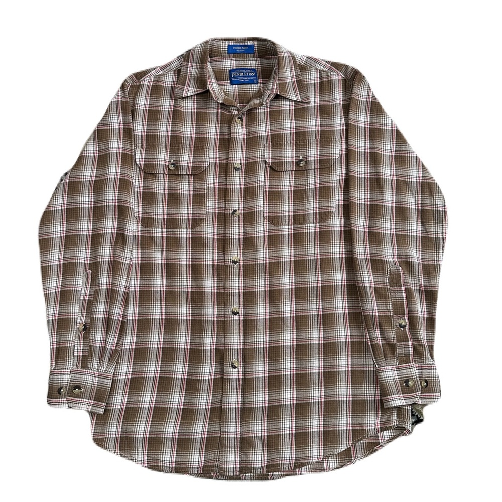 Pendleton Pioneer Pima Cotton Merino Wool Shirt Brown/Red
